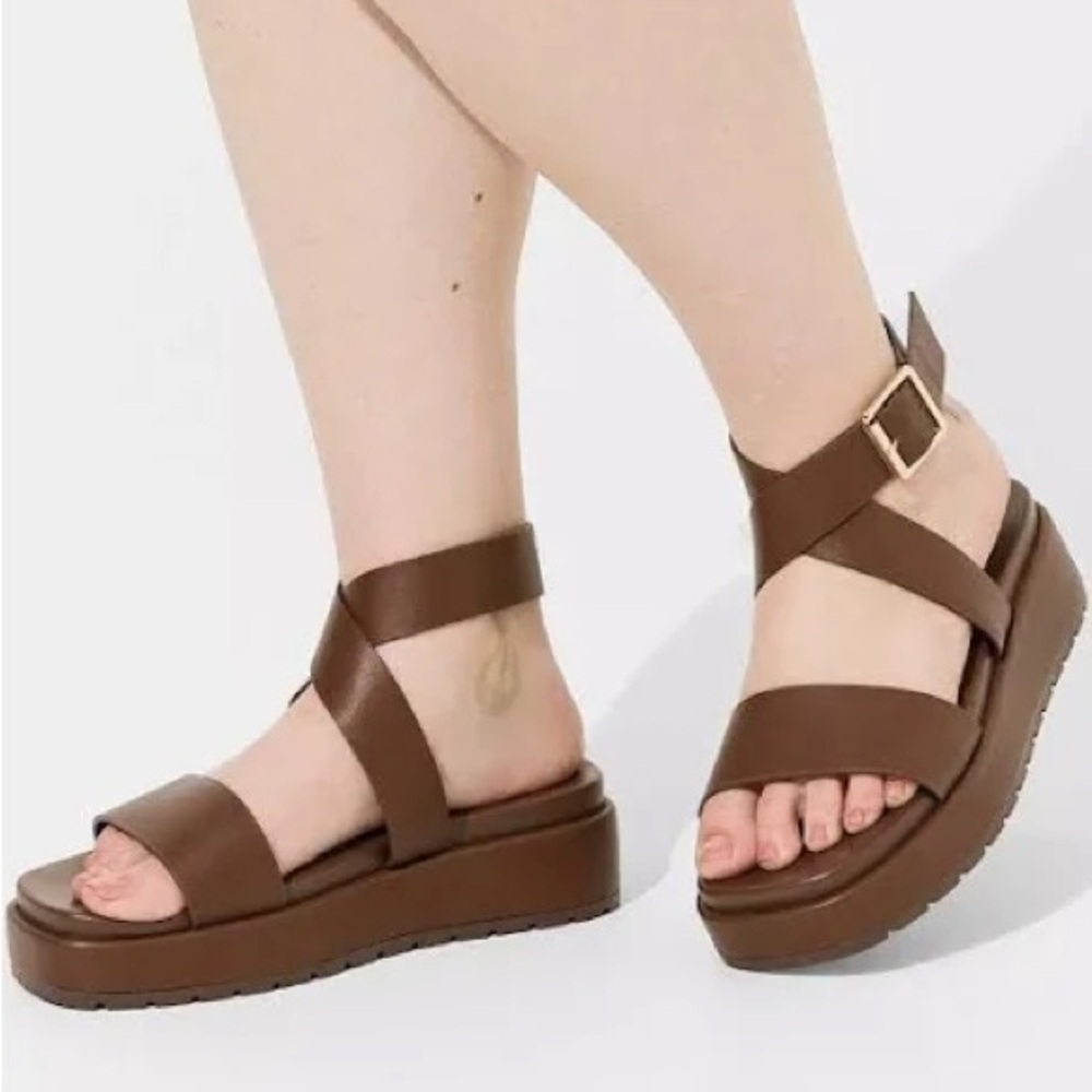 Torrid Brown Buckle Sandals Size 10